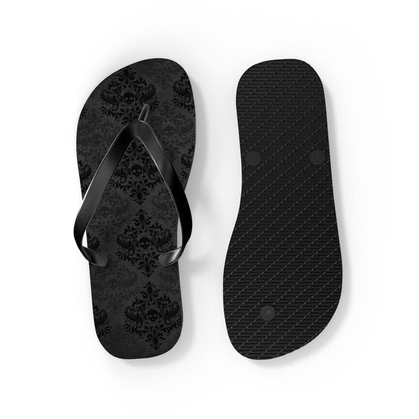 Damask Skull Flip Flops