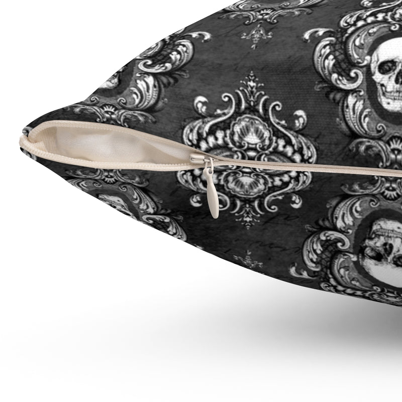 Victorian Damask Skull Pillow