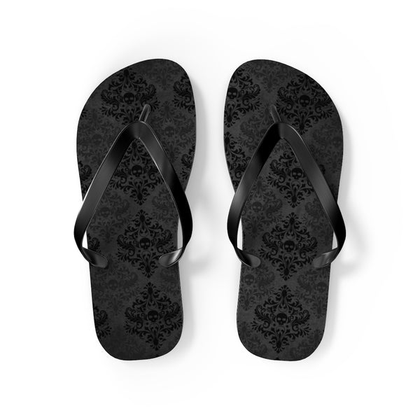 Damask Skull Flip Flops