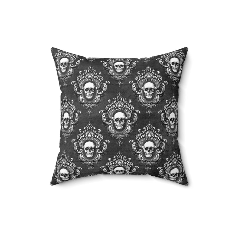 Victorian Damask Skull Pillow